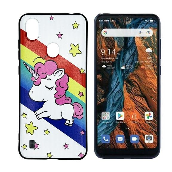 Compatible for Verve Connect Z6103 TPU 1-Piece Cover Case   Tempered Glass - Unicorn