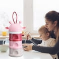 thumbnail image 4 of Weloille Baby Formula Dispenser, Portable Milk Powder Dispenser Container, Baby Feeding Travel Storage Container, Non-Spill Stackable Baby Snack Storage Container, 4 Compartments, 4 of 5