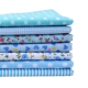 thumbnail image 1 of Xiao Hua Juego de 7 piezas de tela de algodón para manualidades, de 9,84 x 9,84 pulgadas, para patchwork, costura, álbumes de recortes, acolchado, con estampado de combinación azul, 1 of 5