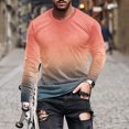 thumbnail image 3 of IYTR Men's Round Neck Casual Sweatshirt Gradiet Color Long Sleeve Pullover Sweatshirt Oversized Loose Sport Sweater Tops Orange XXXXL, 3 of 5