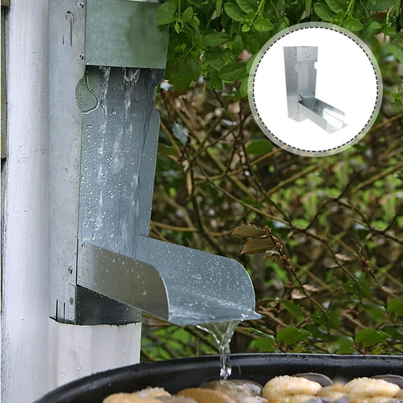 CIMAXIC Rain Reserve Diverter Rainwater Collection Silver Iron 1 Set