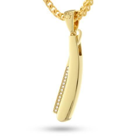 Brave /& Bearded Straight Razor Necklace with Franco Style