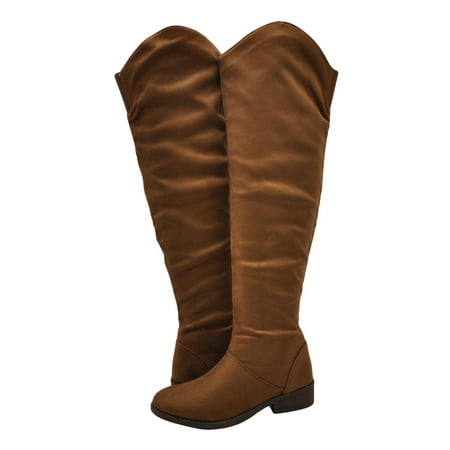 knee high boots cognac color