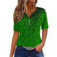 thumbnail image 2 of Jsaierl Halloween Shirts Women Plus Size Pumpkin Ghost Print Tees Loose Fit V-Neck T-shirt Short Sleeve Dressy Casual Blouse Tops Halloween Clothes, 2 of 5