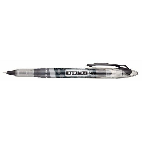 Papermate 038136 Liquid Flair Fade And Water Resistant Rollerball Porous Pen, Black