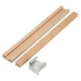 thumbnail image 4 of 2 juegos de rieles deslizantes de madera, 11-7/8" (30 CM) con soporte deslizante de metal y plástico, pista guía central de madera clásica, 4 of 6