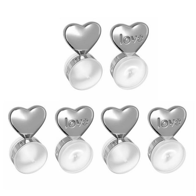 Visland 6 Pcs Earring Backs Heart Shape Earring Lifter Backs Silicone Earring Backs Replacements for Droopy Ears