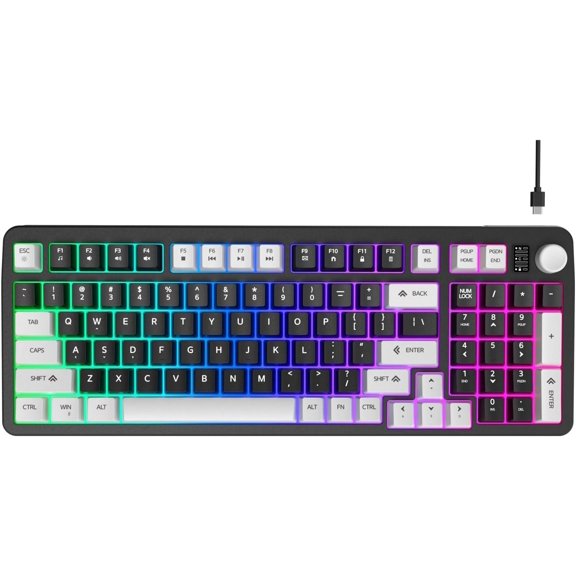 Mini Wireless Keyboard, Bluetooth Keyboard with Sensitive Touchpad, 2.4G/Bluetooth 5.1 Dual Mode Rechargeable Portable, for Smart TV/PC/Tablet/Phone, Works Fire TV Stick/Raspberry Pi