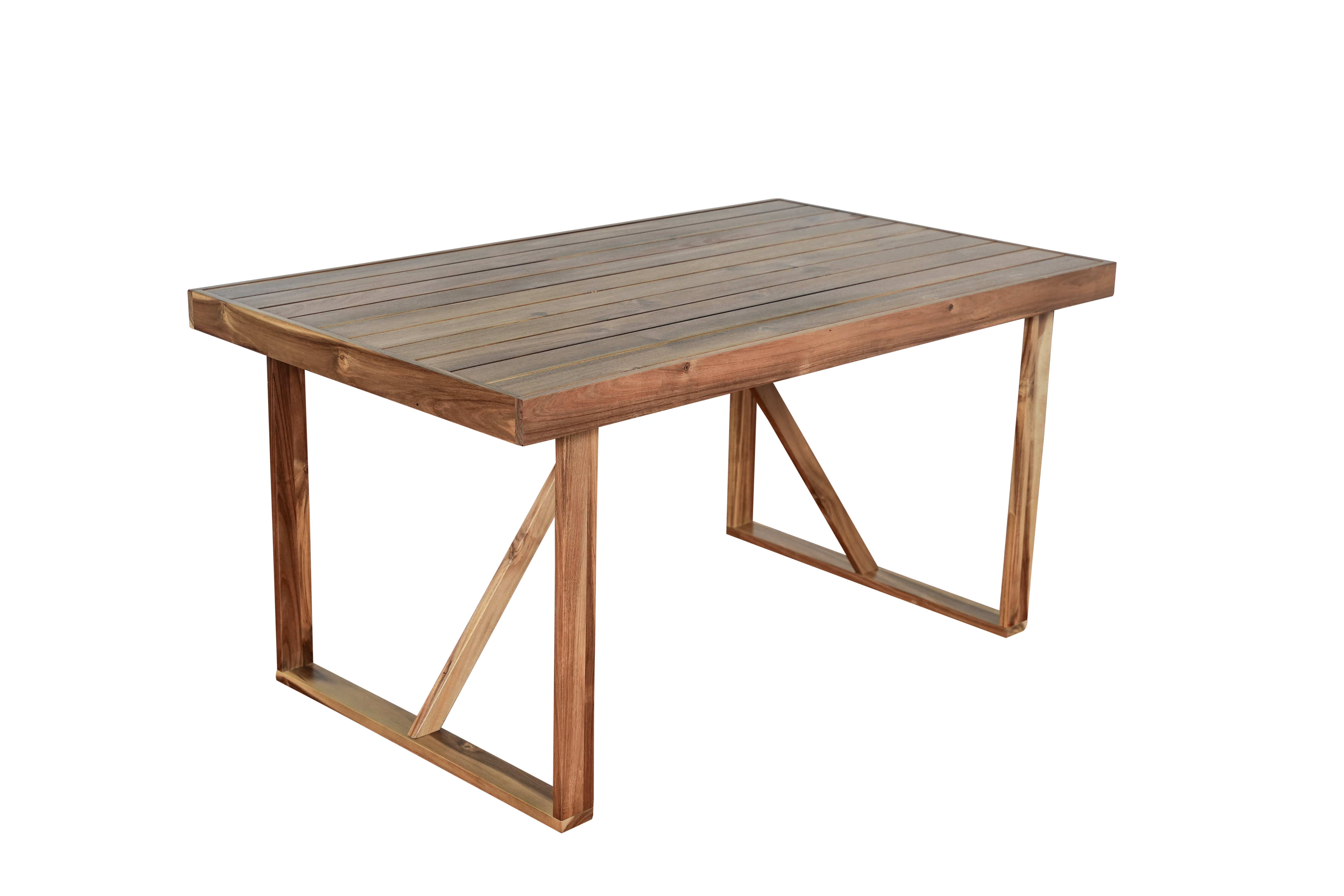 Harper & Bright Designs 6 Piece Acacia Wood Outdoor Patio Dining Set, Natural Wood