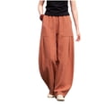 thumbnail image 2 of EaskTriop Womens Summer Casual Beach Pants High Waist Wide Leg Trousers Baggy Comfy Pants with Pockets Lightweight Lounge Palazzo Pants, 2 of 6