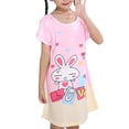 thumbnail image 5 of WIBACKER Girls Nightgowns 3-12 Years Milk Silk Short Sleeves Nightdress Kids Nightie Dress Sleepwear Pajamas for Big Girls, 5 of 7
