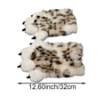 thumbnail image 6 of Byfri Snow Leopard Print Furry Gloves with Black Pads 32cm Warm Plush Mittens for Winter Festive Events, 6 of 7