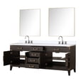 thumbnail image 3 of Laurel 80 in W Brown Oak Double Vanity, Cultured Marble Top, Faucet Set, & 36 in Mirrors, 3 of 6