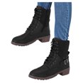 thumbnail image 3 of B91xZ Womens Cowboy Boots Exterior Zip Flat Ankle Boot,Black 7.5, 3 of 4