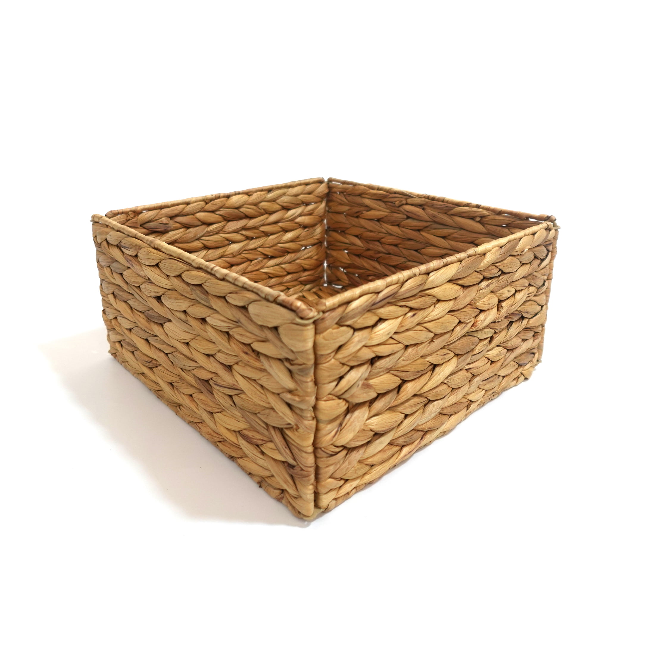 Hometrends Woven Water Hyacinth Storage Basket Collapsible, Collaspible
