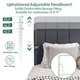 thumbnail image 3 of Soscana Bed Frame with Upholstered Headboard, King Size Platform Bed Frame with Adjustable Headboard & Adjustable Feet & Wooden Slats Support,Easy Assembly,Non-Slip Without Noise, 3 of 9