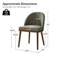 thumbnail image 6 of Upholstered Dining Chairs Armless Side Chairs Set of 4 Solid Wood Legs Restaurant Kitchen Charcoal, 6 of 6
