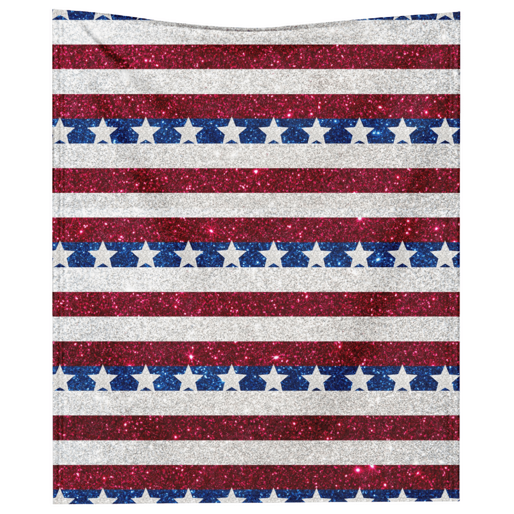 4th of July US Flag Blanket 3D Print Flannel Throw Blanket Decorative