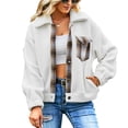 thumbnail image 1 of Chaquetas borrosas para mujer,Chaquetas borrosas para mujer Abrigo polar de manga larga con solapa Abrigo borroso para mujer Funcionalidad inteligente, 1 of 8