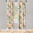 thumbnail image 3 of Ambesonne Spring Curtains, Pastel Butterflies Flowers, Pair of 28"x84", Olive Green Coral and Blush, 3 of 5