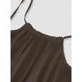 thumbnail image 4 of Women'S Open Back Spaghetti Strap Beach Maxi Dress Loose Flowy Vacation Sundress Brown S, 4 of 9