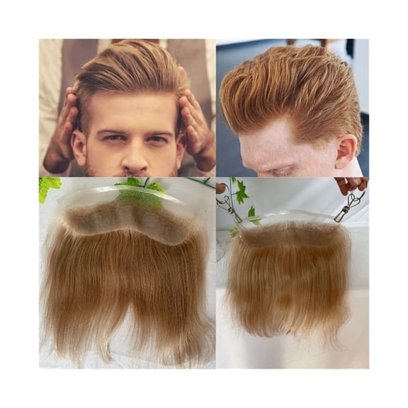 HD Invisible Lace Front Hairline 6" Human Hair Men's Toupee European Hair System 4cmx18cm V-Shape French Lace Frontal PU Back Hairline Hairpiece