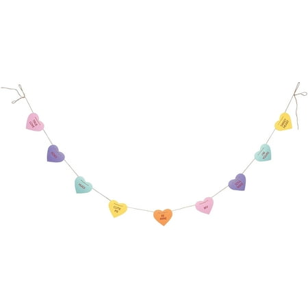 Valentine Let's Talk Love Banner Garland 8FT Long Be Mine True Love Candy Heart