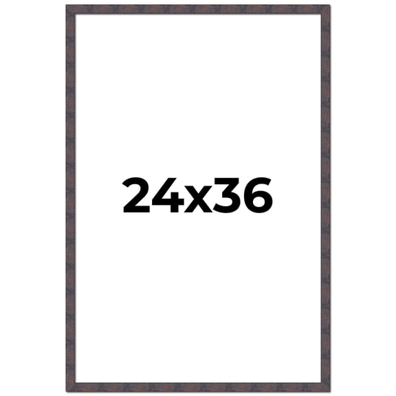 24x36 Frame Brown Rustic Lacquered Walnut Solid Wood Picture Frame Width | 0.875 Inch Moulding