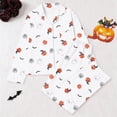 thumbnail image 2 of JAJAHO Girls Halloween Pajamas Pumpkin Ghost Long Sleeve Button Down Shirts Pants Kids Sleepwear Pjs Sizes 3-14Y, 2 of 3
