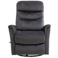 thumbnail image 3 of Pemberly Row Transitional 34.5"W Fabric Swivel Glider Recliner in Capri Charcoal, 3 of 6