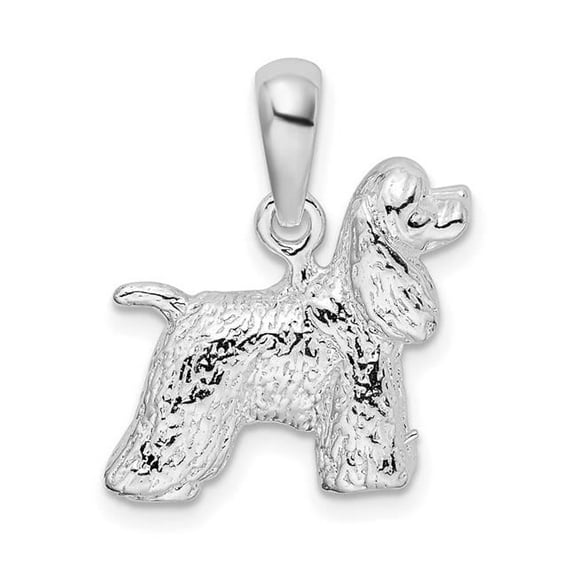Finest Gold Sterling Silver Textured 3D Cocker Spaniel Pendant