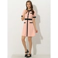 thumbnail image 3 of INSPIRE CHIC Vestido de trabajo vintage para mujer Vestidos ajustados y acampanados de color en contraste Rosa XS, 3 of 5