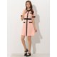 thumbnail image 3 of INSPIRE CHIC Vestido de trabajo vintage para mujer Vestidos ajustados y acampanados de color en contraste Rosa XS, 3 of 5