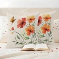 thumbnail image 4 of Pack of 2 Outdoor Pillow Covers 20x20 Inch Waterproof Orange Red Flowers Throw Pillow Covers,Decorative Couch Pillow Shams Protectors Farmhouse Pastoral Botanical Patio Pillowcases Cushion Covers, 4 of 8