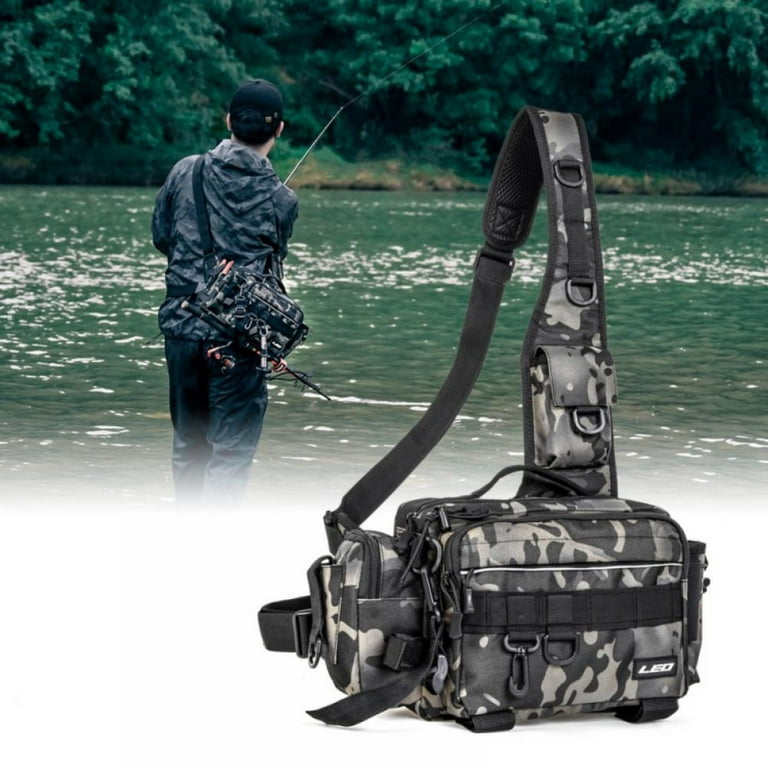 Fishing Sling Tackle Bag - Single Shoulder Crossbody Pouch Waist Pack Fish  Lures Gear Utility Storage Camouflage Fishing Bag
