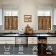 thumbnail image 4 of 3 PCS Kitchen Curtains Set - Leopard Print Tier & Valance, Modern Animal Design, Semi-Sheer Rod Pocket (54x18" + 2x27.5x24") - Farmhouse Window Treatment, 4 of 6
