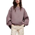 thumbnail image 1 of Timegard Sweat-Shirt Surdimensionné pour Femmes Col Rond Épaule Tombante Pull Automne Hiver Basique Décontracté, 1 of 9