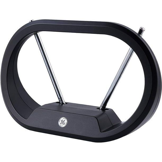 GE Modern Loop Rabbit Ears Indoor TV Antenna, 15 inch Extendable Dipoles, 4K 1080P VHF UHF