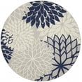 thumbnail image 1 of homeroots home decor 384838 8’ Round Ivory and Navy Indoor Outdoor Area Rug, 1 of 1
