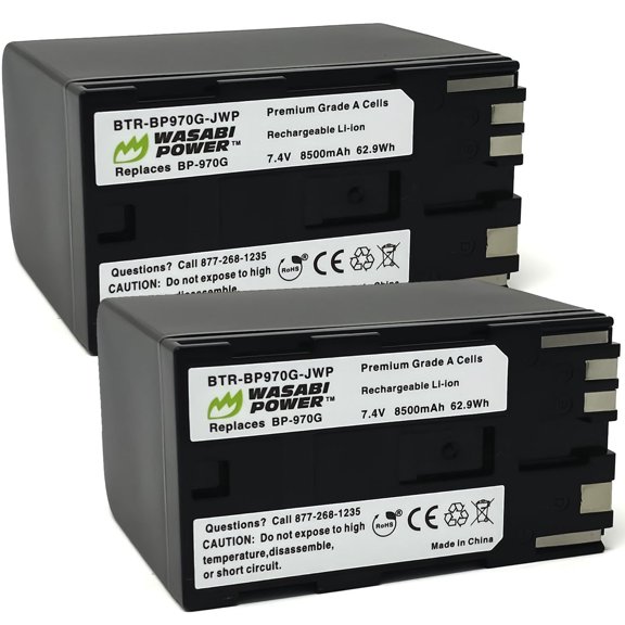 Wasabi Power Battery for Canon BP-970G, BP-975 & RED Komodo 6K (8500mAh, 2-Pack)