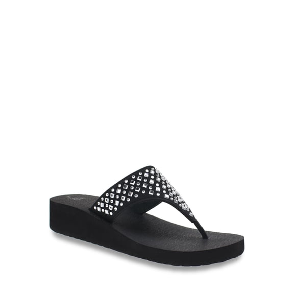 Time and Tru Women's Lifestyle Flip Flop Wedge