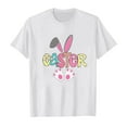thumbnail image 2 of MIXUE Kids Girls Tops & T-Shirts Kids Summer Cute Easter Bunny Print Round Neck Short Sleeve Pullover T Shirts Daily-Wear,White,5-6 Years, 2 of 4