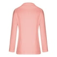 thumbnail image 6 of Lovskoo 2024 Womens Casual Blazers Open Front Crop Blazer Jacket Business Attire Solid Long Sleeve Suit Lapel Collar Slim Cardigan Coat Pink, 6 of 8