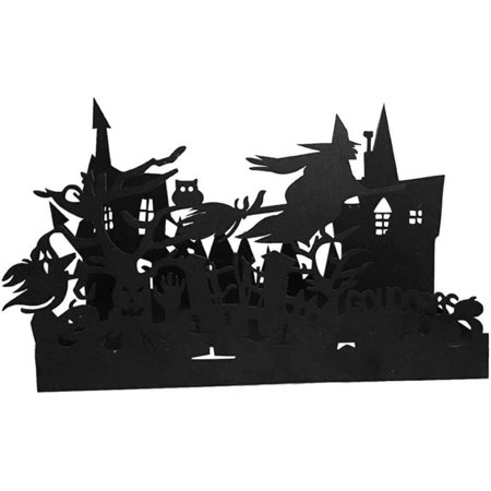 Halloween Candle Box, Halloween Candle Box Metal Outline Haunted House ...