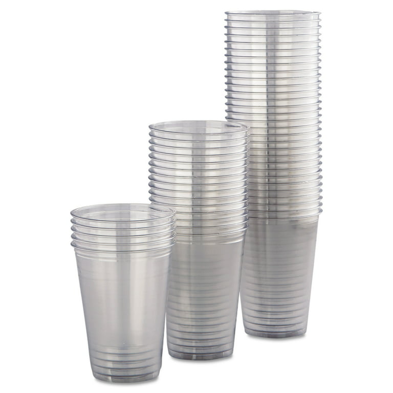 12 oz. Clear with Silver Stripes Round Disposable Plastic Tumblers (240 Cups),  240 Cups - Fry's Food Stores