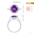 thumbnail image 4 of ANGARA Natural 3.2 Ct. Amethyst with Diamond Halo Ring in 14K White Gold for Women (Ring Size: 11.5), 4 of 9