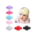 thumbnail image 3 of Dragonus Newborn Baby Girls Elastic Flower Headband Wedding Party Soft Lace Bow Headband, 3 of 4