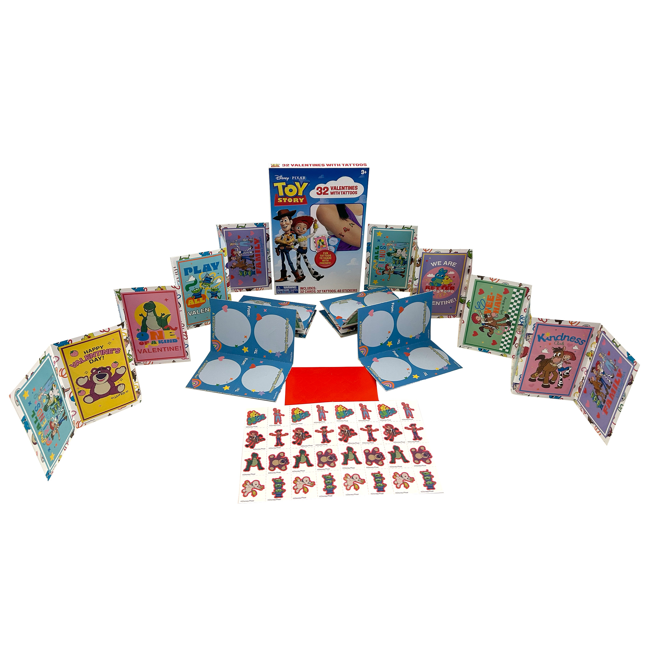 Disney Toy Story Valentine's Day Exchange Cards with Tattoos, 32 Count