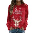 thumbnail image 1 of Sudadera Para Mujer Cuello Redondo Sudaderas de Otoño Camiseta Suelta Con Estampado de Moda Blusa de Manga Larga Tops Casuales Odeerbi ODB169403, 1 of 5