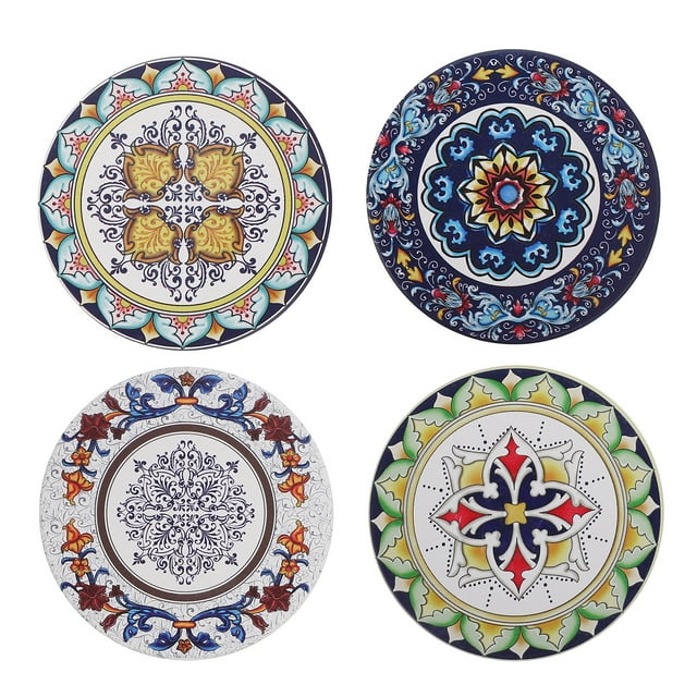 4pcs Anti-skid Cup Mat Water Absorbing Cork Based Mat Ceramic Bowl Mats